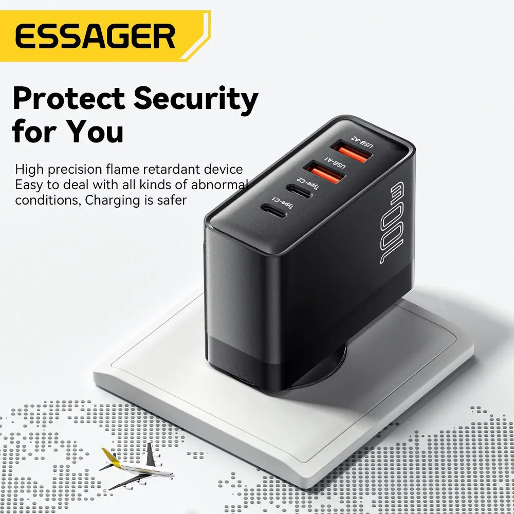Essager 100W GaN USB Type C Caricabatterie PD QC Quick Charge 4.0 3.0