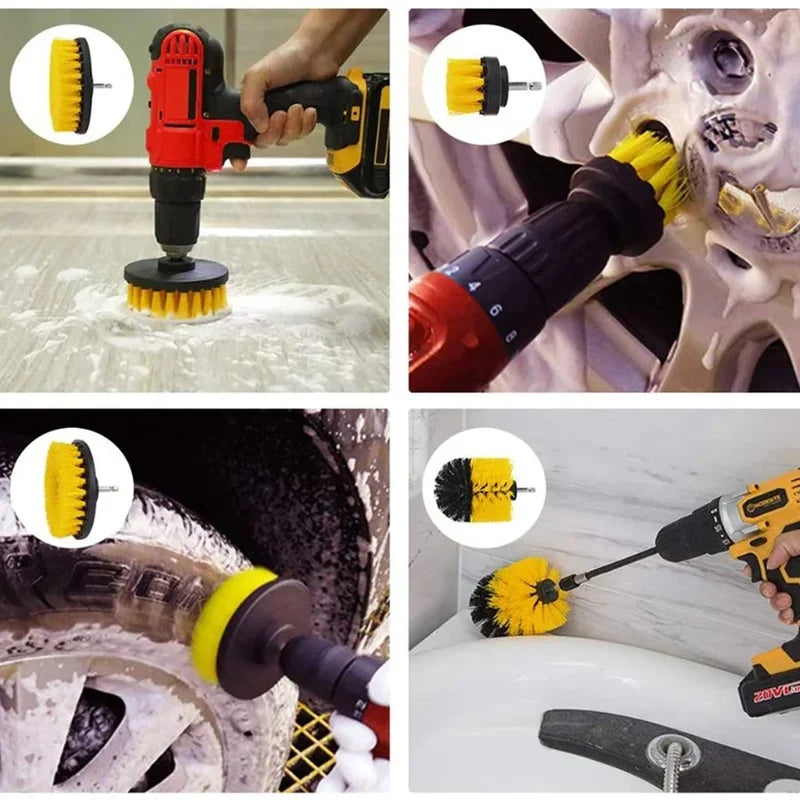 New car cleaning kit scrubber drill detailing brush set air
