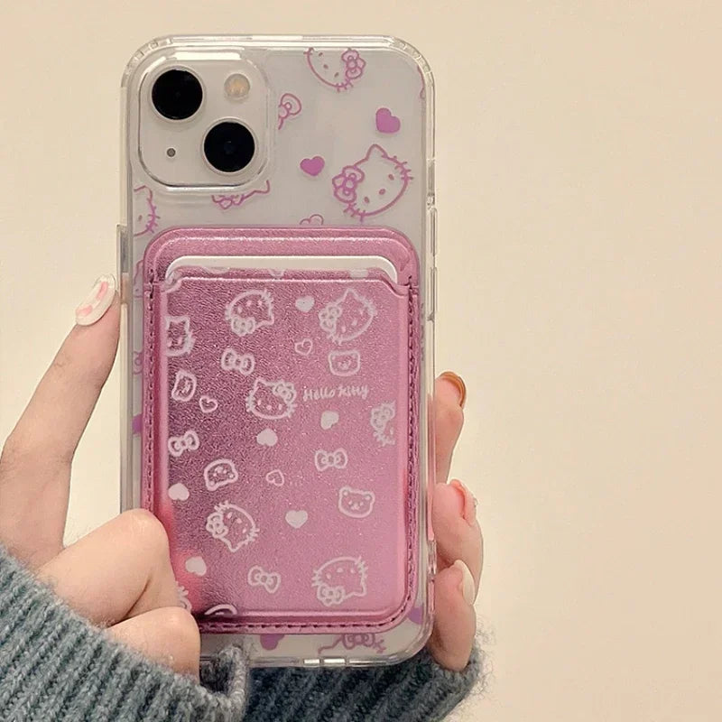 Cute Sanrio Hello Kitty Magnetic Wallet Holder Magsafe Wireless Charge