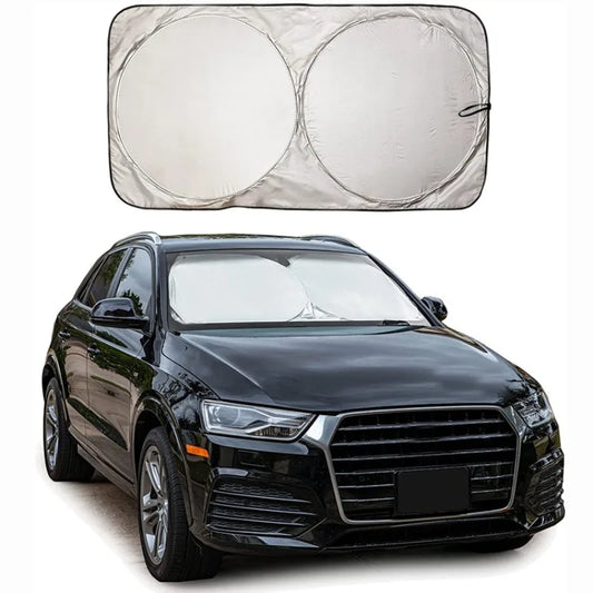 Car Sun Shade - Foldable Sun Car ShieldCoated Silver Cloth