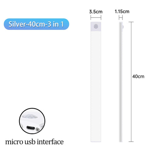 Cabinet Light USB Rechargeable Motion Sensor Led Three Colors In One