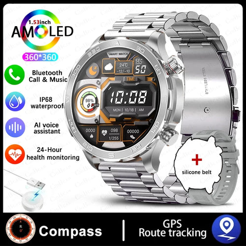 2024 New For Huawei Xiaomi GPS Sports Smartwatch Men NFC Compass