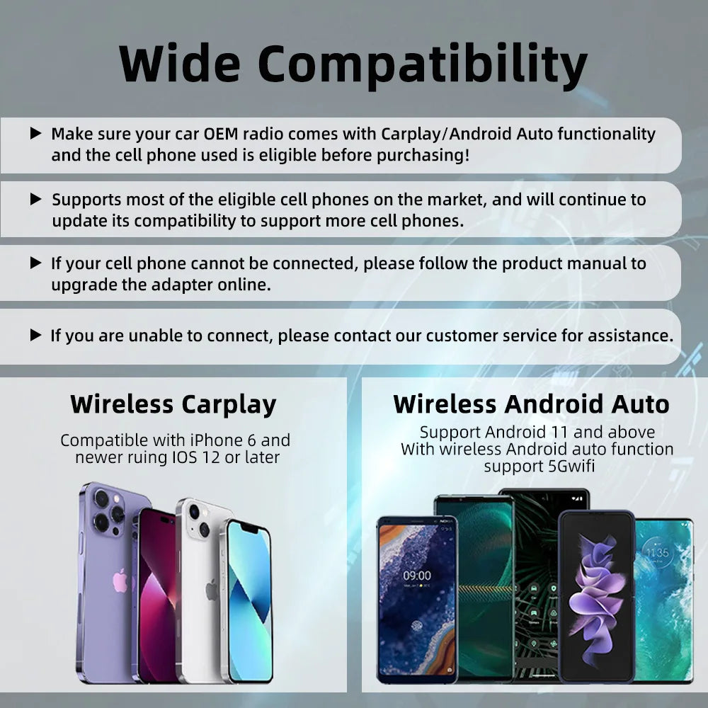 Car Mini AI Box for Apple Carplay Android auto Wireless Adapter Car