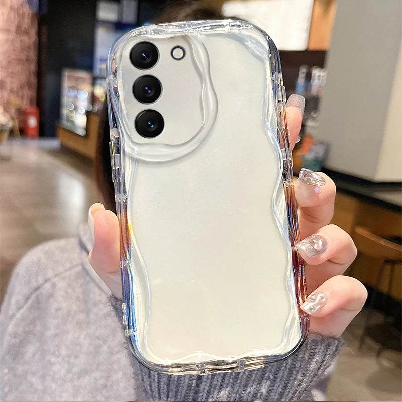 Clear Soft Wave Phone Case for Samsung Galaxy S24 S23 S22 S21 Ultra