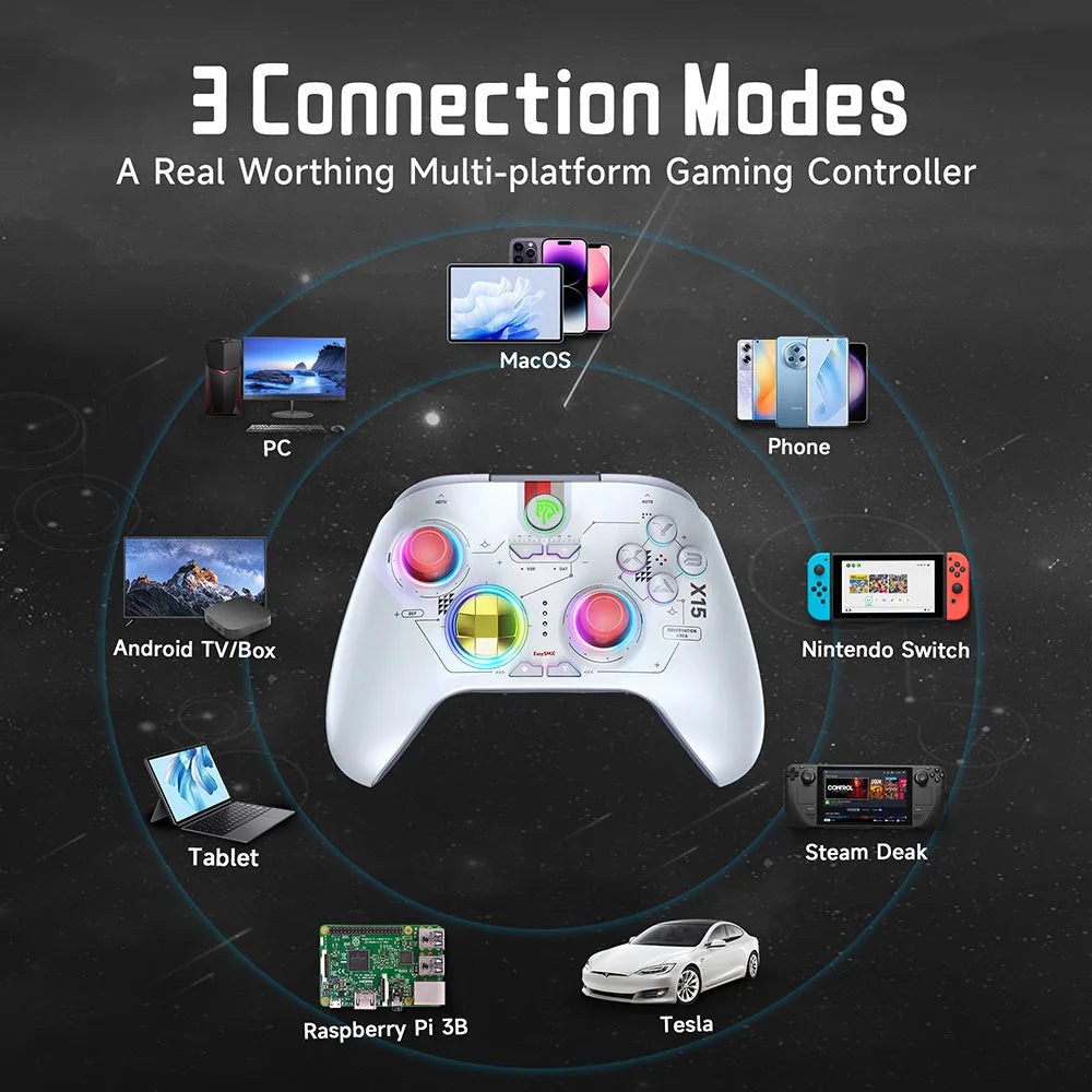 EasySMX X15 RGB Wireless Gamepad, Bluetooth Gaming Controller