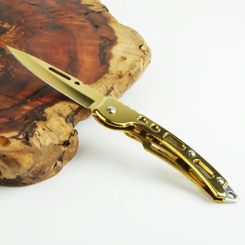 Stainless Steel Keychain Folding Knife Outdoor Carrying Knife Mirror