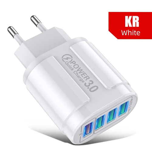 48W Fast Charging USB Type C Charger 4 Port EU KR PD QC3.0 Wall Quick