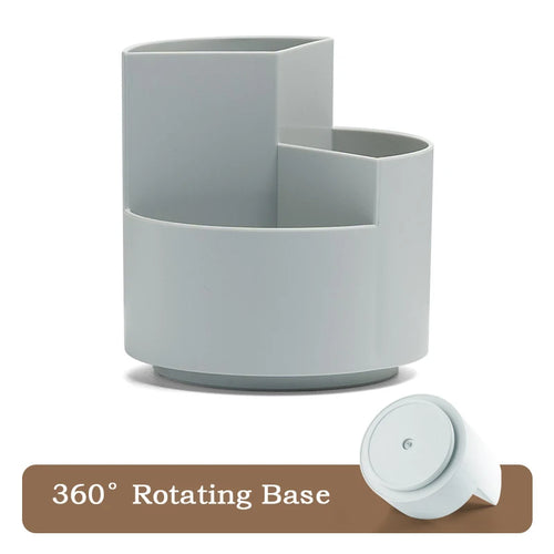 360°Rotatable Pen Holder Large Capacity Desk Pencil Storage Box 9-Grid