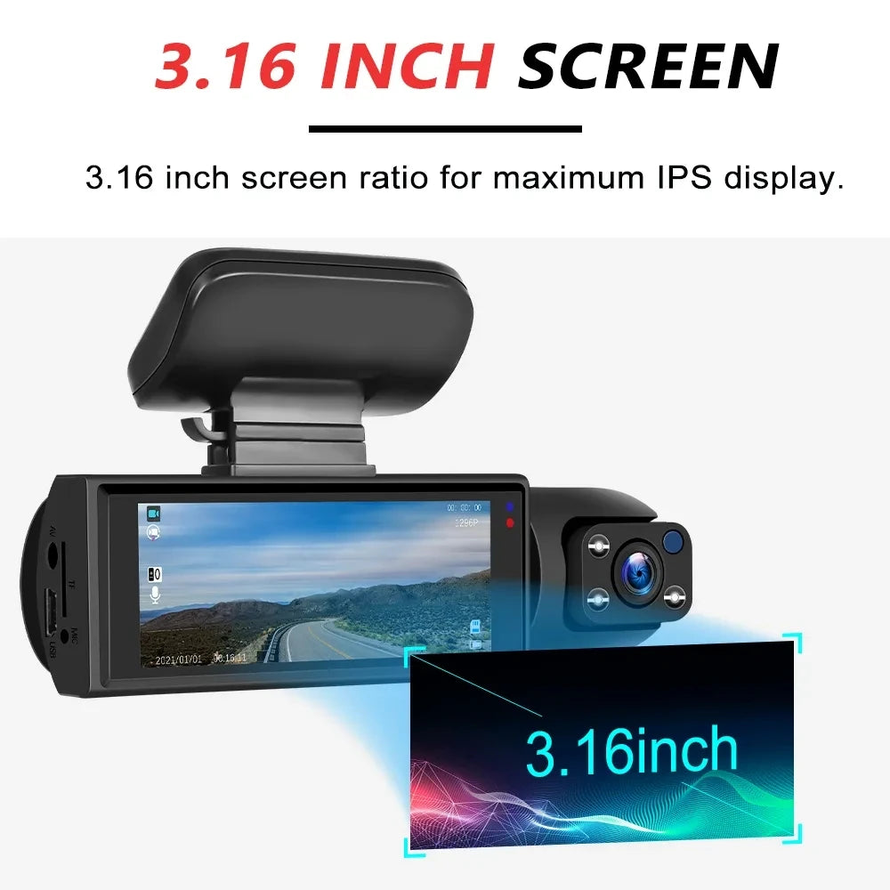 Car DVR Wide-angle 2-record High-definition Night Vision 1080P Driving