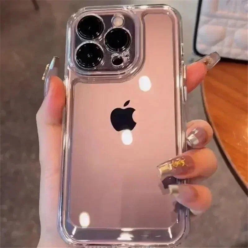 Luxury Silicone Transparent Shockproof Armo Case For iPhone 15 14 13