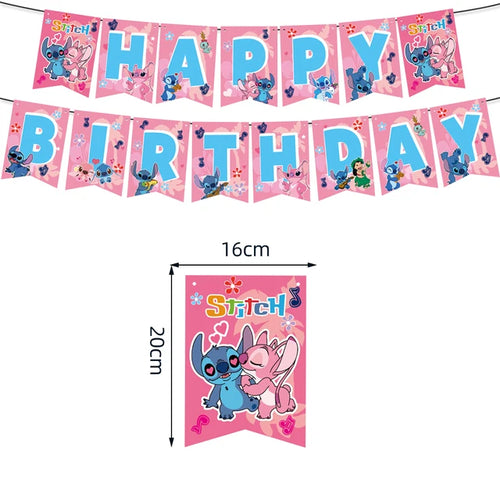 Disney Pink Lilo Stitch and Angel Birthday Party Decoration