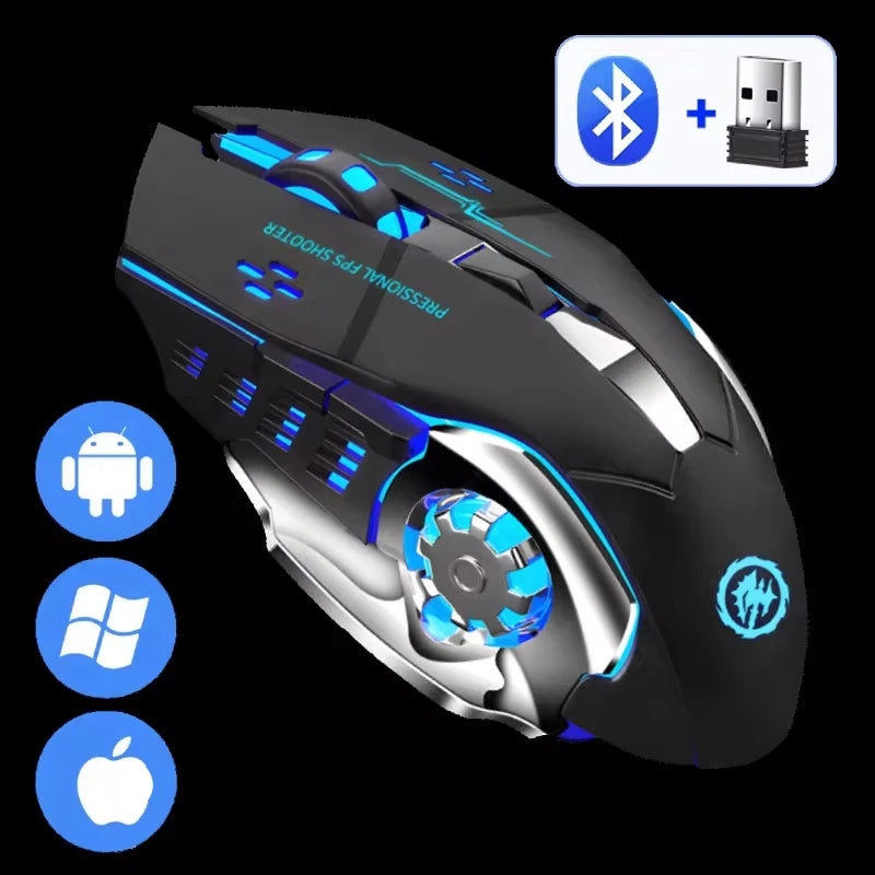 Rechargeable Wireless Mouse Gaming Computer Silent Bluetooth Mouse USB