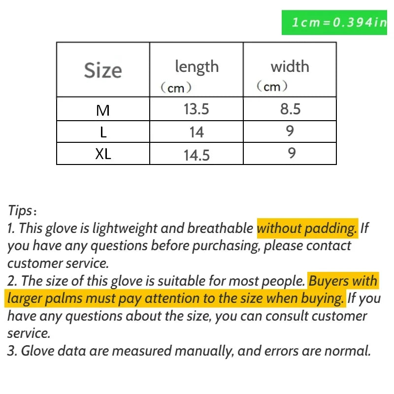 Fingerless Gym Training Gloves for Men Women Cycling Gloves Sports