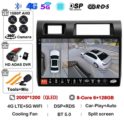 Android 14 Carplay Car Radio For Toyota Pickup Land Cruiser LC 70 79