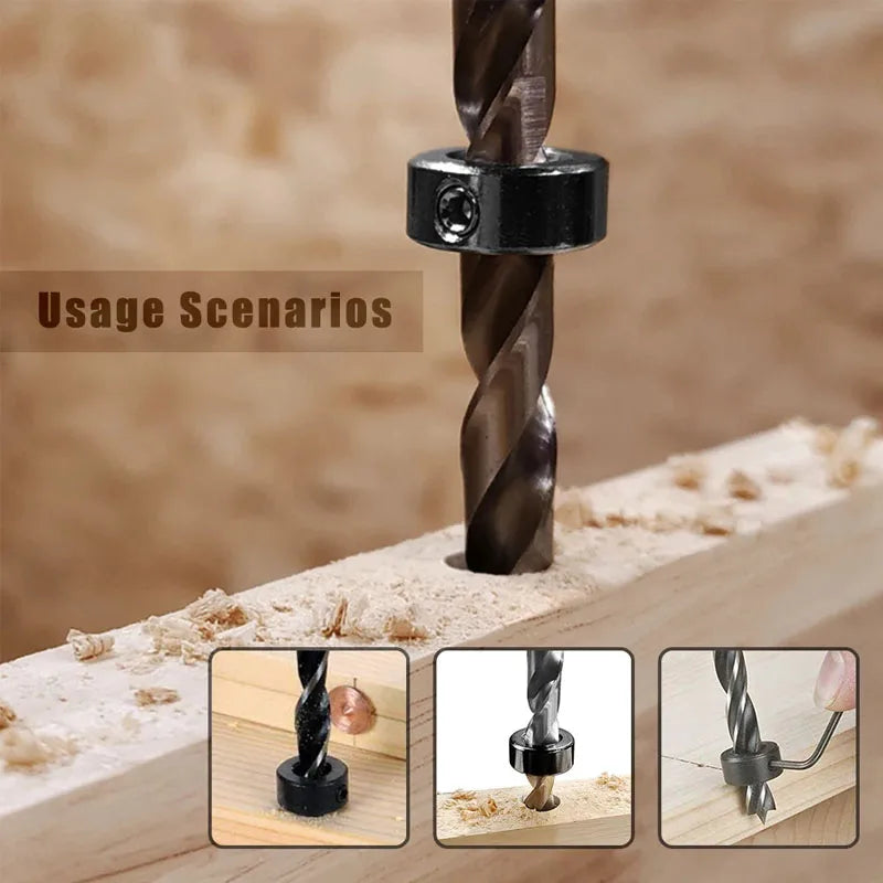 Drill Stoper Collar Set Stop Bit Ring Shaft Limit Metric Lock Steel