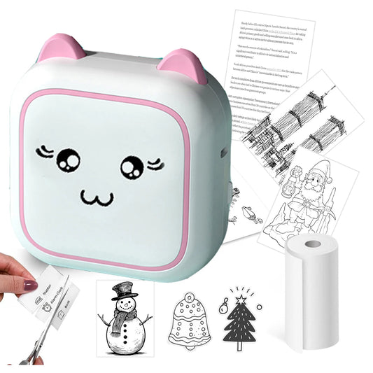 Portable Mini Printer， Wireless Photo Printer ，Ink-Free Thermal