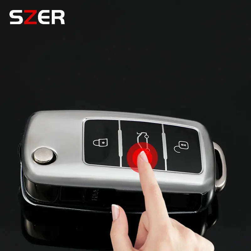 TPU Car Key Case Cover Shell Fob For Volkswagen VW Polo Golf Passat