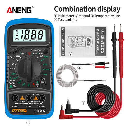 ANENG AN8205C Digital Multimeter AC/DC Ammeter Volt Ohm Multimetro