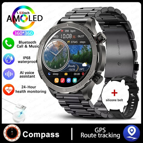 2024 New For Huawei Xiaomi GPS Sports Smartwatch Men NFC Compass