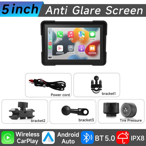 Jiuyin 5Inch Motorcycle Navigation Gps Hd Dual Video Recording Smart