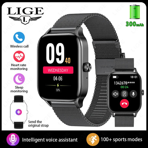 LIGE Fashion Smart Watch Women 1.85” HD Screen Custom Watch Face