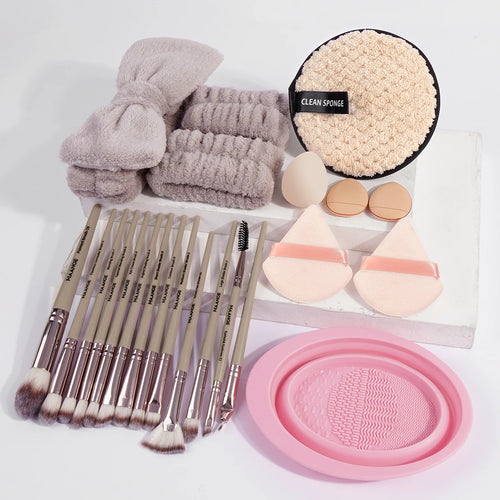 MAANGE 23pcs/Set Makeup Tool 13pcs Pro Makeup Brushes 5pcs Mixed