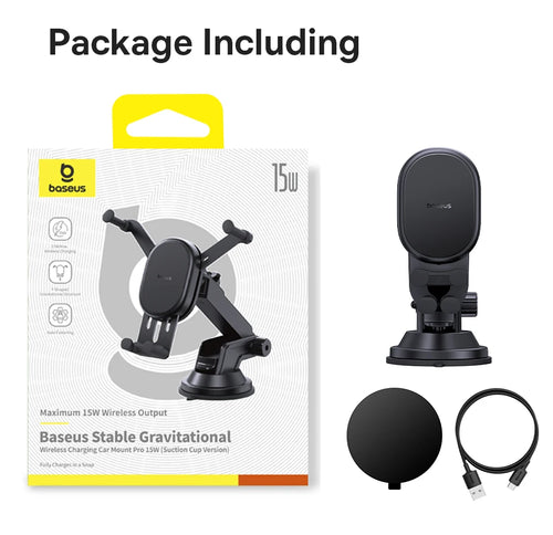 Baseus 15W Car Phone Holder Wireless Charging Stand Air Vent Gravity