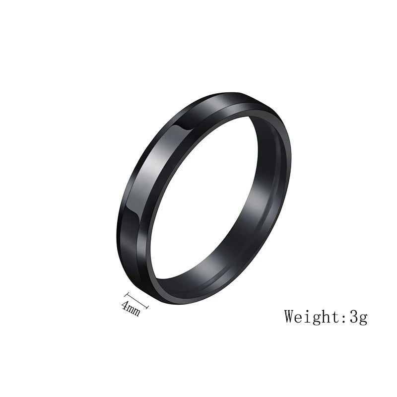 Engraving Letter Name Rings for Women Stainless Steel Jewelry