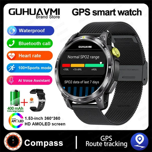 Outdoor Professional GPS Trajectory Smart Watch 1.5" HD Screen