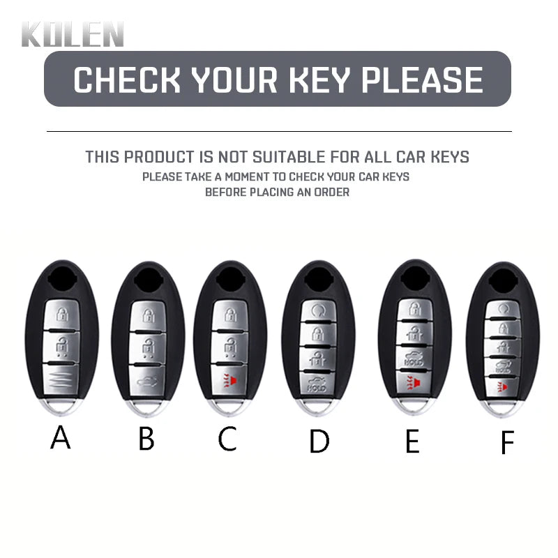 ABS Carbon Fiber Car Key Case Cover For Nissan Qashqai X-Trail T32 T31