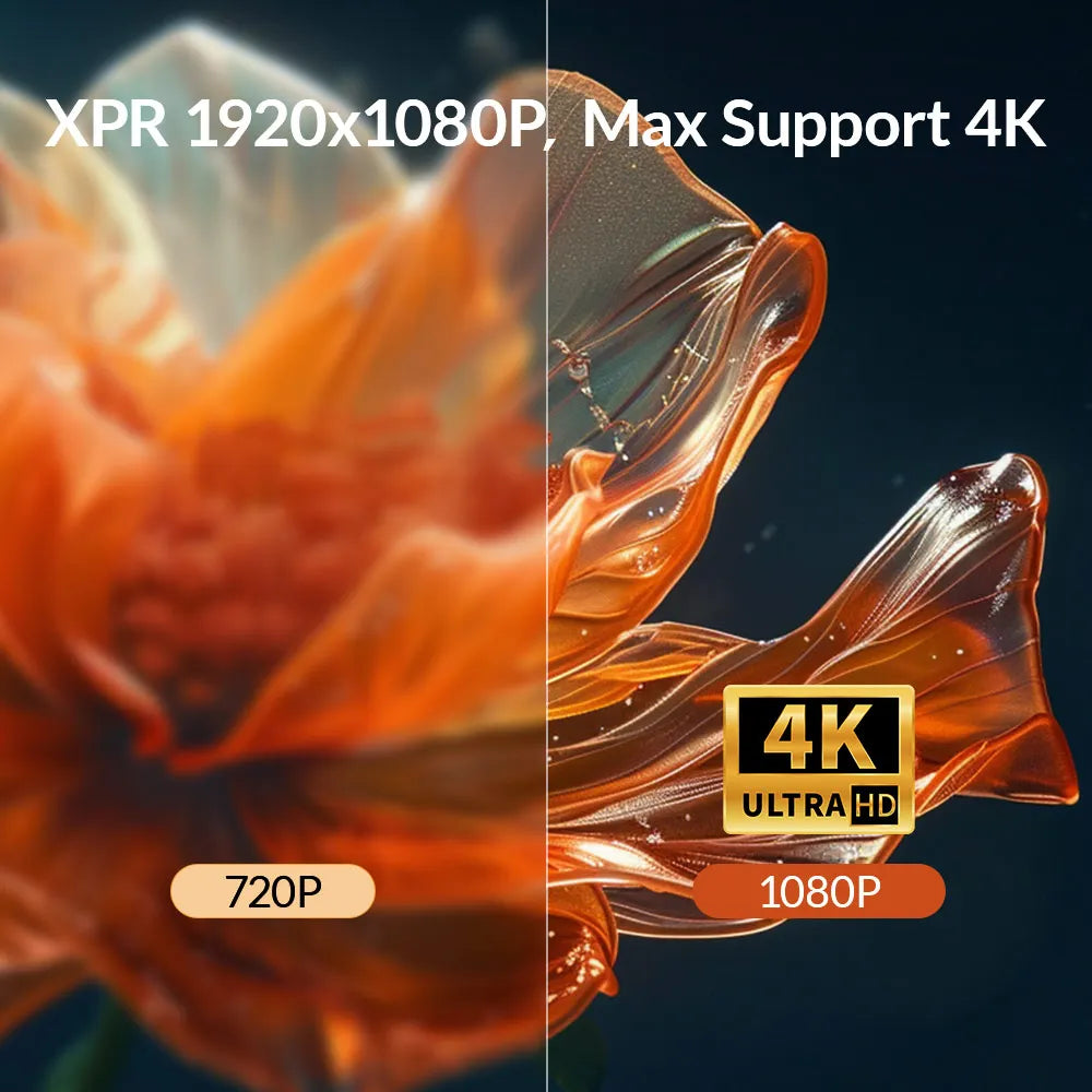 VEVSHAO V50 Portable Projector 4K 3D WiFi Full HD1080P Built-in 2 x