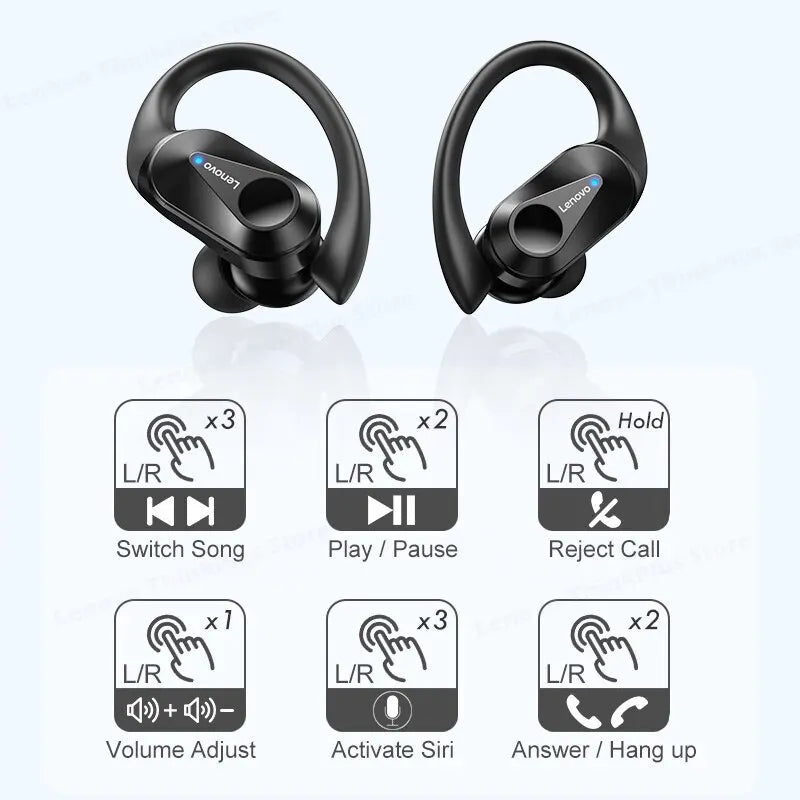 Lenovo LP75 Bluetooth 5.3 Earphones TWS Wireless Sport Headphones LED