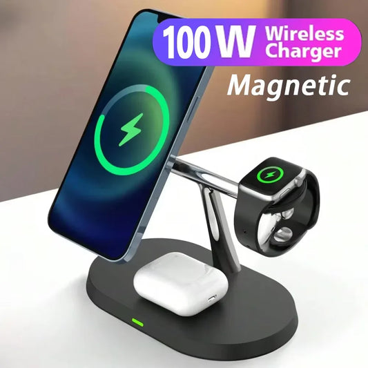 3 in 1 Magnetic Fast Wireless Charger Station For iPhone 16 15 14 13