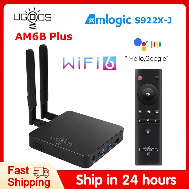 Ugoos AM6B Plus WIFI6 Amlogic S922X-J 2.2GHZ Android 9 TV BOX LPDDR4