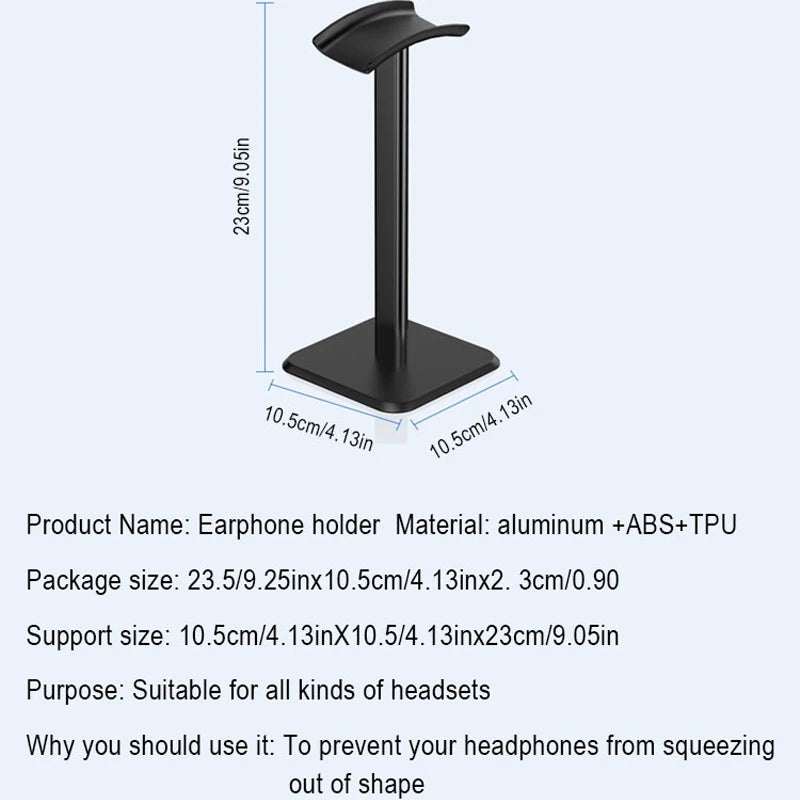Desktop aluminium Alloy Aluminium Bluetooth Headset Stand Holder