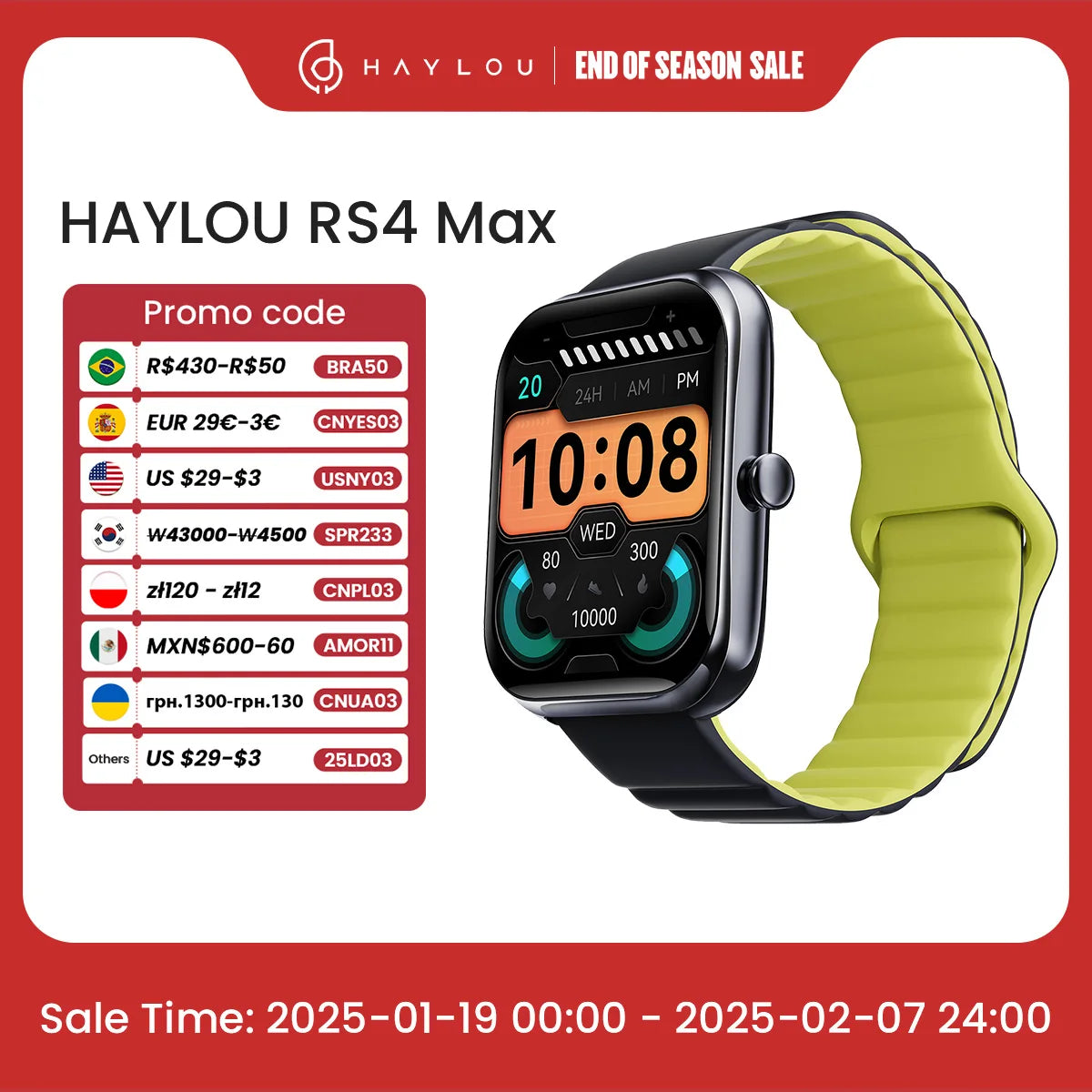 HAYLOU RS4 Max Smart Watch 1.91" HD Display Bluetooth Phone Calls