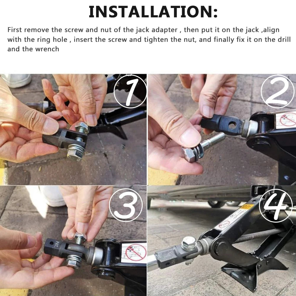 Car Jacks Lifting Equipment Scissor Jack Adapter Rod 1/2 Inch Wrench