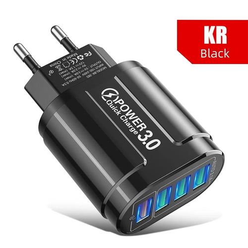 48W Fast Charging USB Type C Charger 4 Port EU KR PD QC3.0 Wall Quick