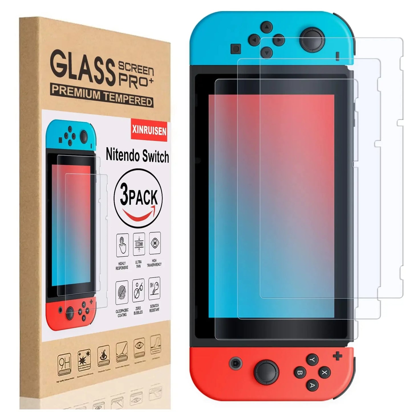 Tempered Glass Screen Protector Compatible-Nintendo Switc/ Switch