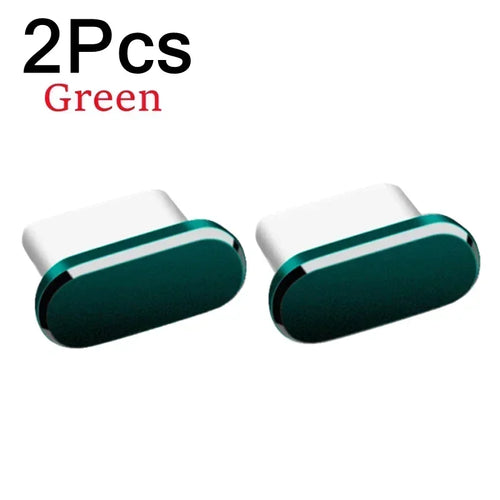 2Pcs 16PM Metal Dust Plug For iPhone 16 15 Pro Max Plus USB Type C
