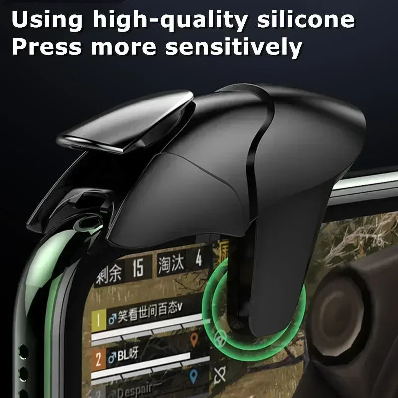 2pcs ABS Black Shark Mobile Phone Game Trigger for PUBG Aim Shooting