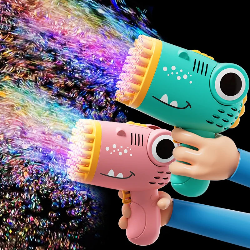 40 Holes Dinosaur Bubble Gun Handheld Fully Automatic Bubble Machine