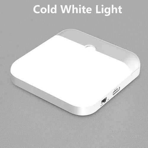 Motion Sensor Led Light Usb TYPE-C Charging Square Lamp for Bedroom