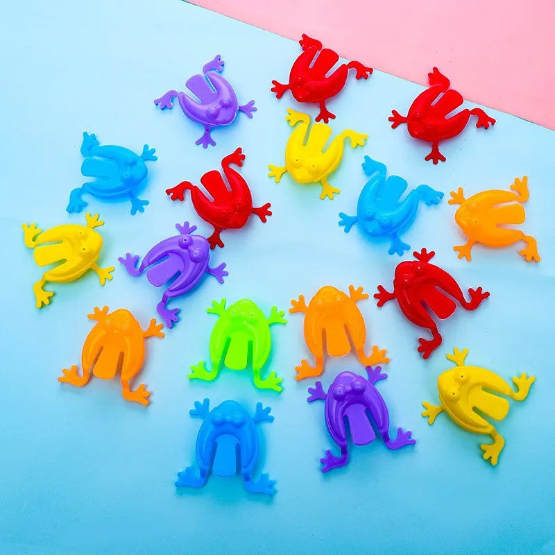 20pcs Solid Color Jumping Frog Plastic Bouncing Frog Jumping Frog