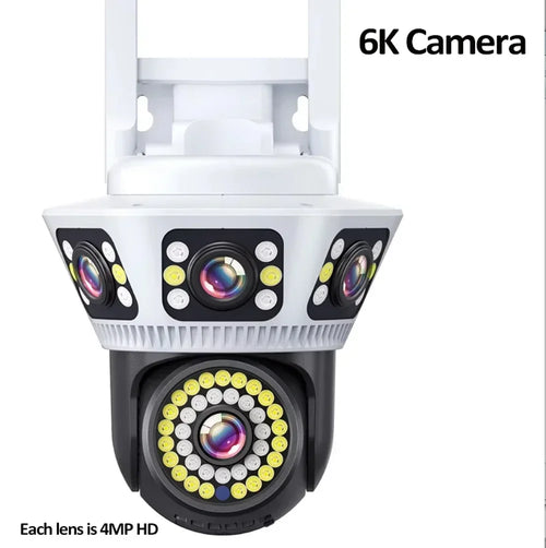 New 8K WiFi Camera Outdoor 10X Zoom Three Screen PTZ Video