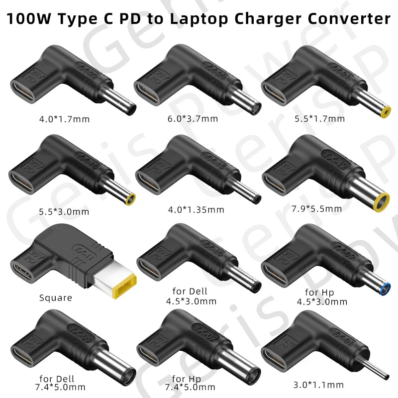 PD 100W Type C to Universal Laptop Charger Converter for Asus Lenovo