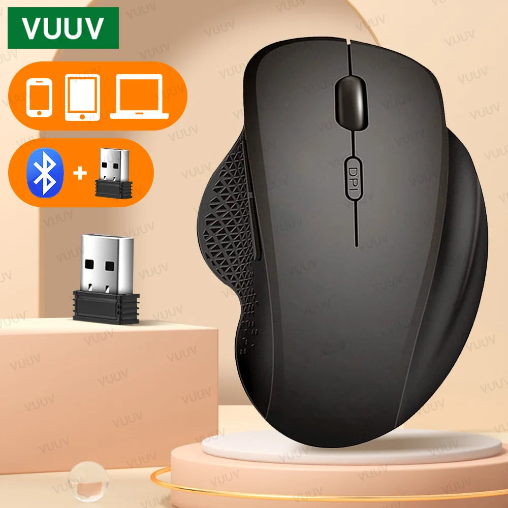Ergonomic Rechargeable Wireless Bluetooth Mouse for PC Computer Laptop