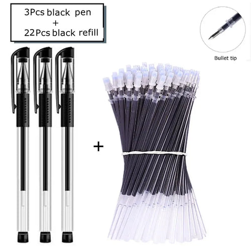 35 PCS Gel Pen Set School Supplies Black Blue Red Ink Color 0.5mm
