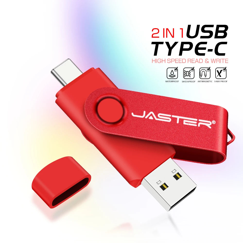 Free Custom Name OTG 2-in-1 USB Micro Type-c Flash Drive 4GB 8GB 16GB