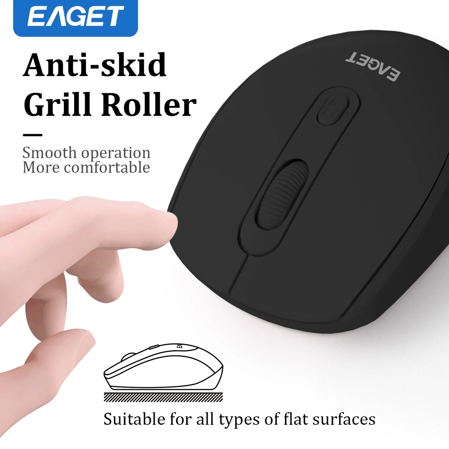 Eaget Replaceable Battery 2.4G Optical Mice Wireless Mouse with USB
